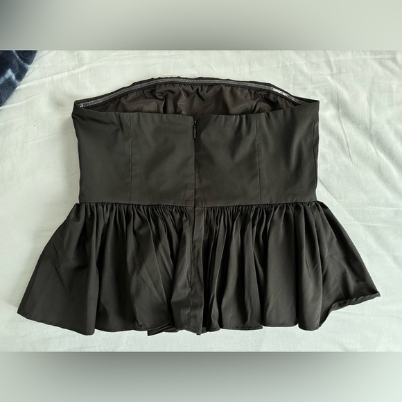J Crew peplum, strapless, black crop top - Picture 4 of 5